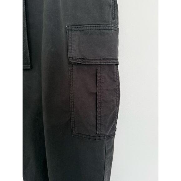 American Eagle Stretch Black Cotton Womens Size 14 Cargo Joggers Drawstring - Picture 6 of 16